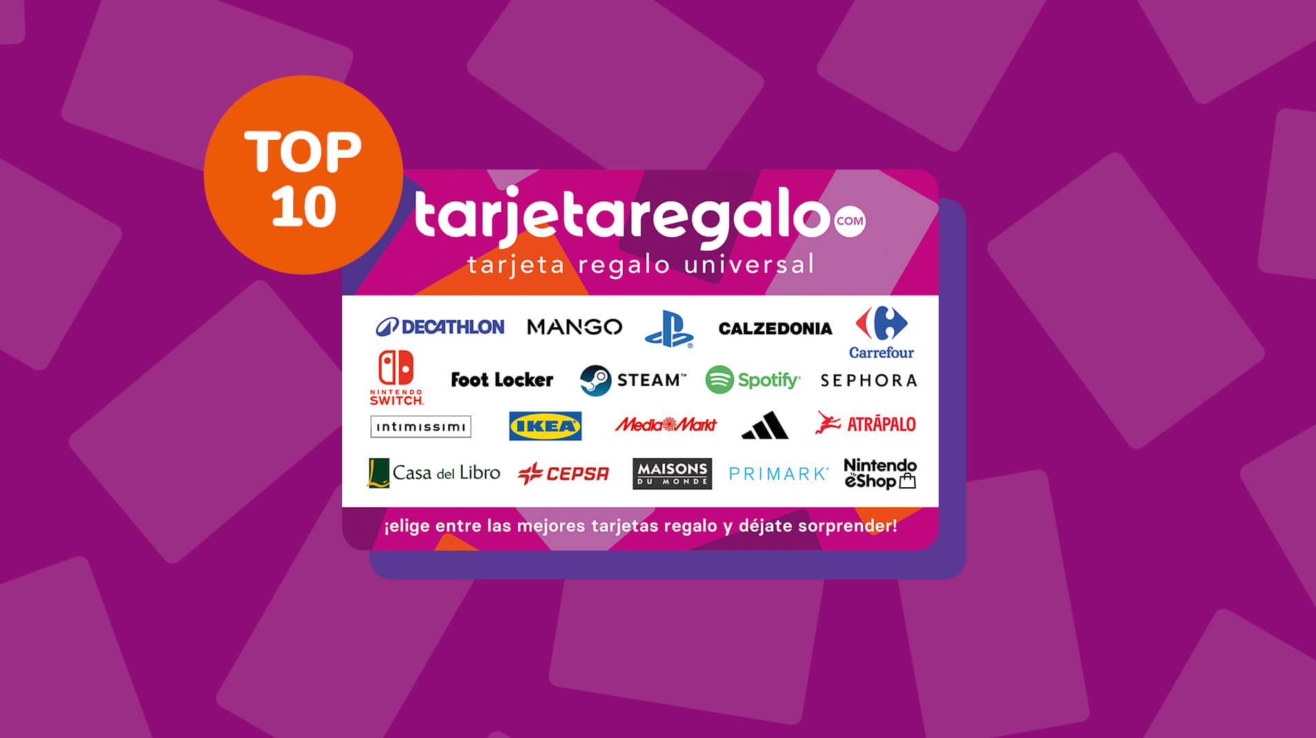 Top 10 tarjetas de regalo más populares en Tarjetaregalo.com
